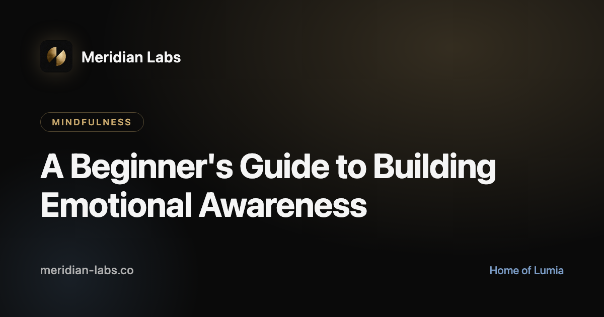 A Beginner's Guide to Building Emotional Awareness